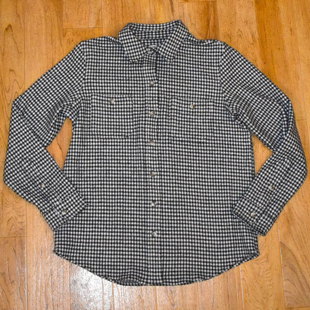 Faherty Black and White Gingham Button-Down Shirt